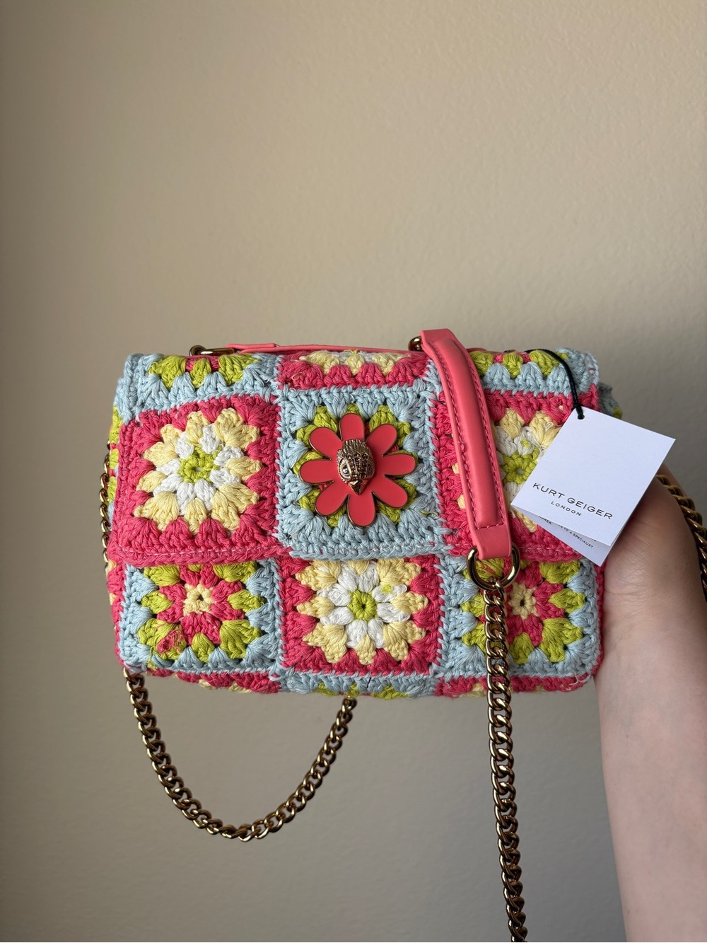 Kurt Geiger London medium Kensington crochet crossbody/shoulder bag